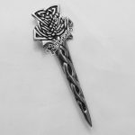 Scottish Thistle Kilt Pin With Black Color Filling