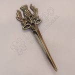 Scottish Thistle Shiny Antique Kilt Pin