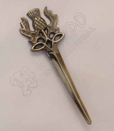 Scottish Thistle Shiny Antique Kilt Pin