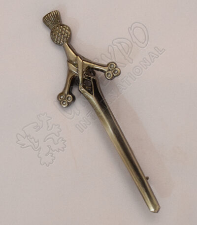 Scottish Thistle Shiny Antique Kilt Pin