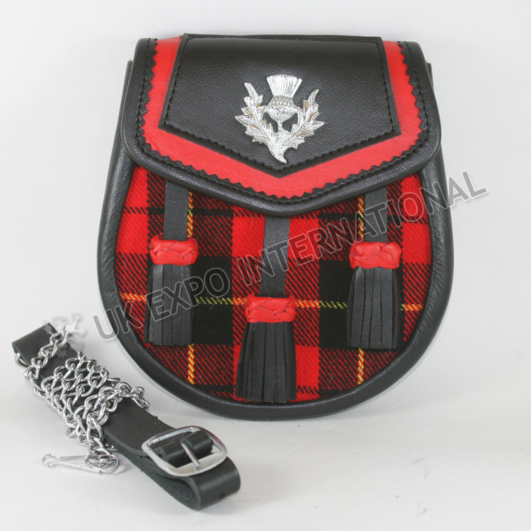 Scottish Wallace Tartan Day Wear Leather Sporran