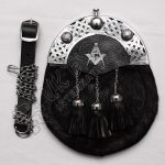 Celtic Masonic Black Seal Skin Formal Sporran