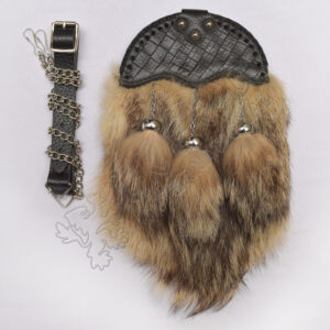 Semi Dress Brown Fox Fur with Black Leather Cantle Sporran