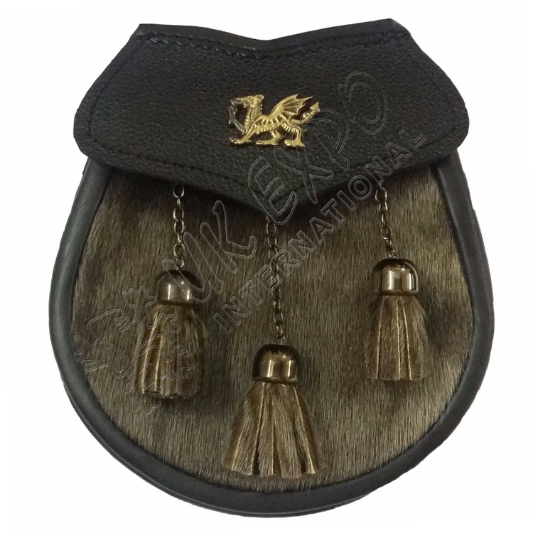 Seal Skin Semi Dress Welsh Dragon Kilt Sporran