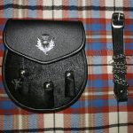 Thistle Chrome Semi Dress Black Leather Sporran
