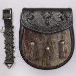 Stag Head Thistle Leather Sporran