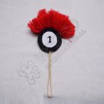 shako hat pom with cocade red wool hackle