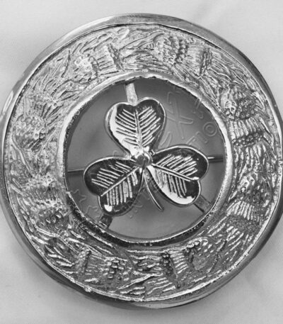 Shamrock Chrome Finish Brooch