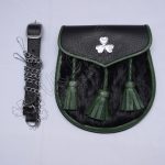 Shamrock Green Semi Dress Black Rabbit Fur Sporran