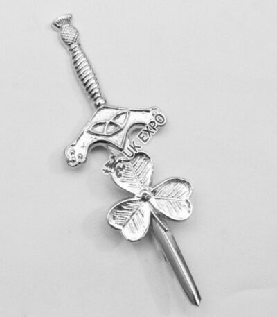 Shamrock Kilt Pin Chrome
