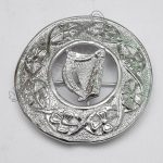 Shamrock Knot With Irish Harp Brooch