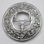 Shamrock Knot With Stag Badge Brooch