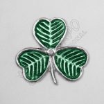 St Patrick Shamrock Pin Badge Green Field