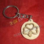 Shamrock wooden Key Chain