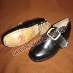 Napoleonic Black Buckle Leather Shoes