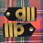 Shoulders / Epaulette Black Velvet and Gold Braided with Gold Button