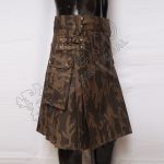 Show Men Brown Camouflage Utility Kilt