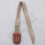 Silver Maroon Braided Sword Knot