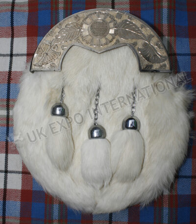 Antique Silver Unique Rabbit Fur Sporran