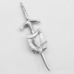 Simple Sword With Irish Harp Kilt Pin