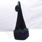 Spanish sleeve Cap Dark Blue with Green Wool