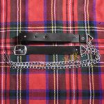 Black Split Leather Belt With Silver Chain