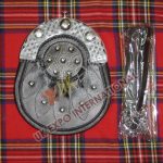 Split Black Leather Celtic Smart Sporran
