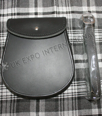 Black Leather Embossed Smart Sporran