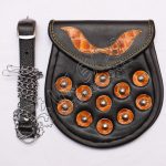 Embossed Studded Brown Day Wear Black Leather Sporran