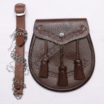 Dark Brown Leather Embossed Sporran