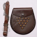 Brown Leather Embossed Studded Day Sporran