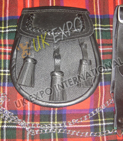 Black Leather Embossed Day Wear Sporran