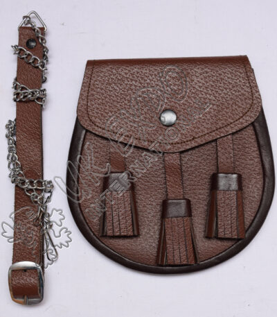 Brown Leather Embossed Smart Sporran