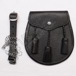 Black Leather Embossed Smart Sporran
