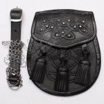 Black Leather Embossed Day Wear Celtic Sporran