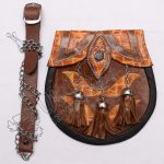 Brown Leather Embossed Highland Day Wear Sporran