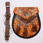 Vintage 1940's Leather Embossed Sporran
