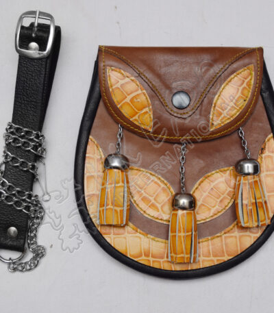 Brown Leather Embossed Day Wear Sporran