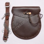 Brown Leather Embossed Pin Lock Sporran