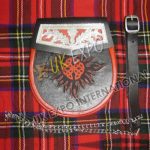 Celtic Embroidered Black Reddish Scottish Flower Sporran