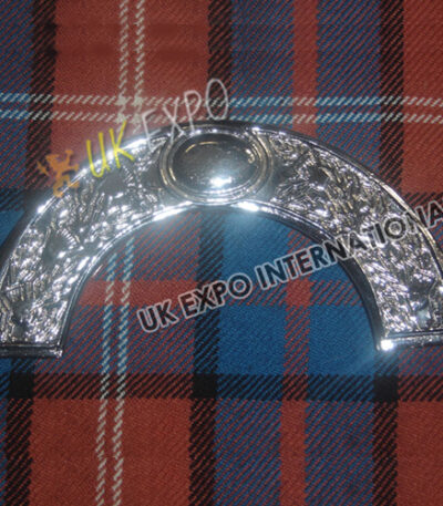 Scottish Flower Chrome Sporran Shiny Cantle