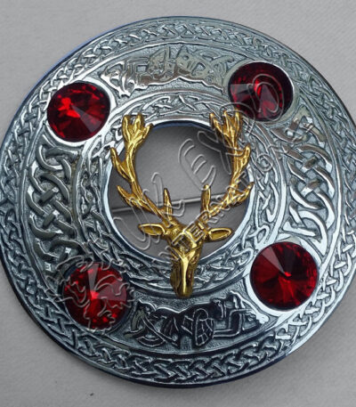 Stage Celtic Horse Kilt Plaid Brooch