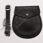 Luxury Cowhide Black Leather Smart Sporran