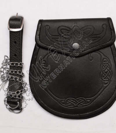 Luxury Cowhide Black Leather Smart Sporran