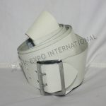 Sword Belt with double pin Buckle white leather