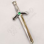 Sword Kilt Pin With Green Black Watch Stone