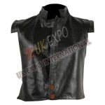Luxury Full Grain Leather Swordsman Black Waistcoat