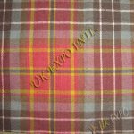 Brown White and Black Line on Gray With Red Shade Tartan