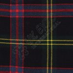 Red and Yellow Line with Blue Shade on Black Tartan No 54
