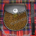 Tiger Celtic Drummer Black Leather Sporran
